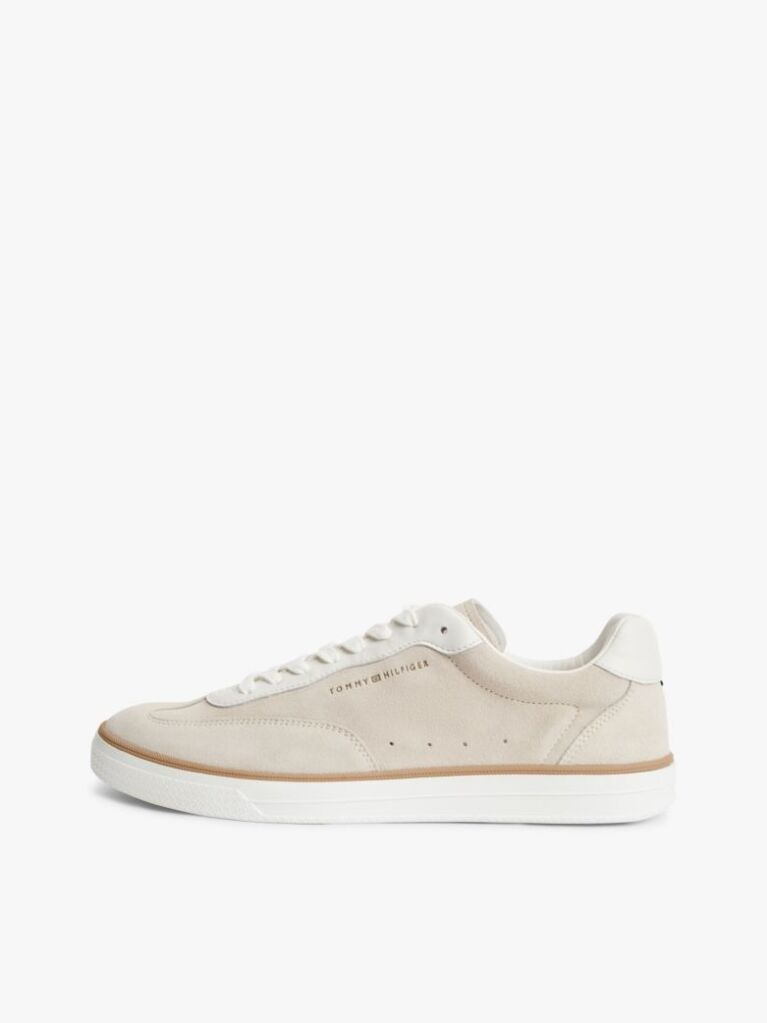 Beige Luxe Suede Trainers  Men
