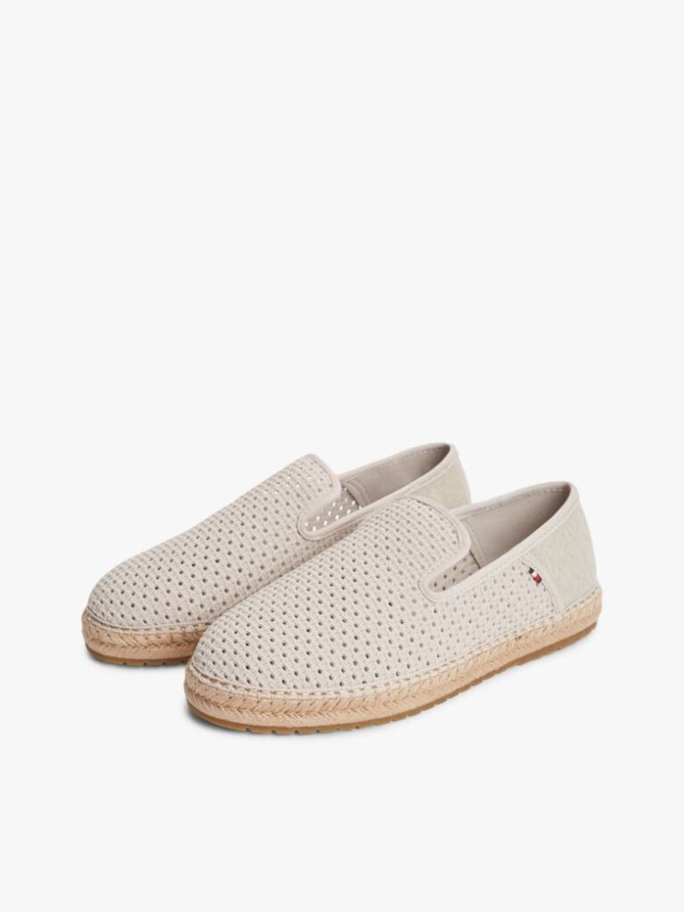 Beige Knit Flexible Espadrilles  Men