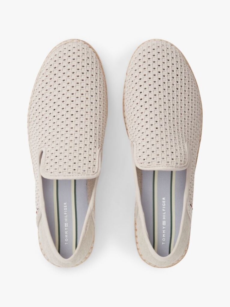 Beige Knit Flexible Espadrilles  Men