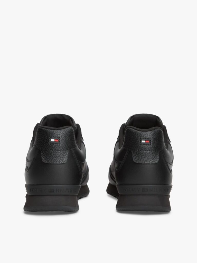 Black Logo Lightweight Trainers With Leather  Men