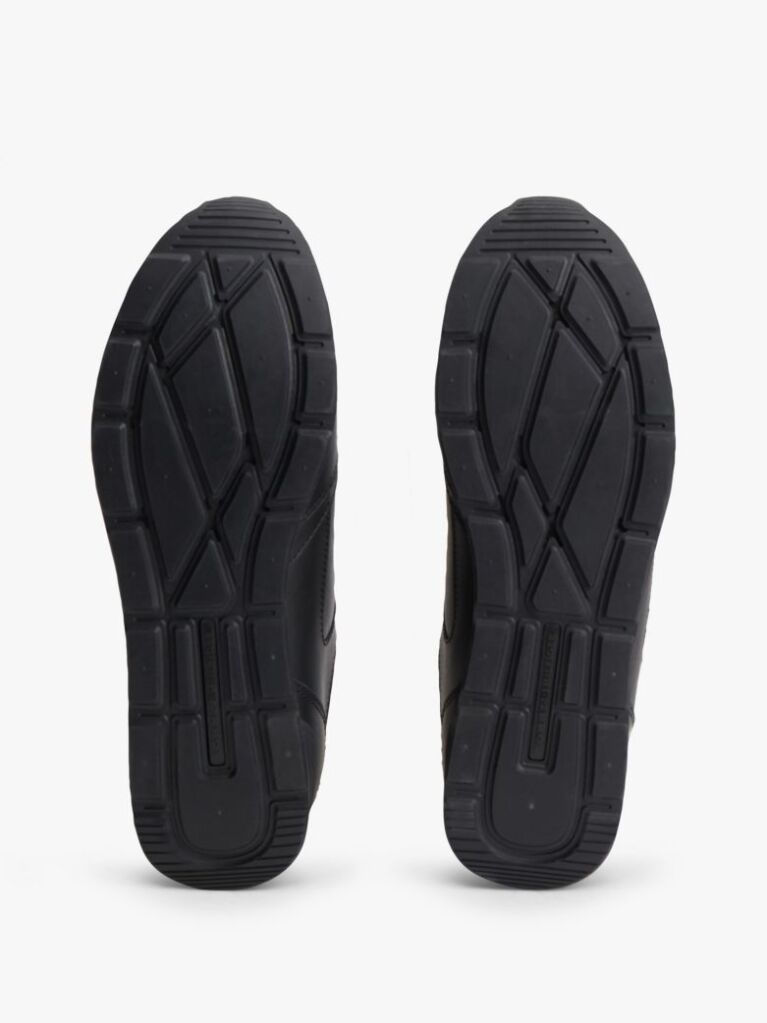 Black Logo Lightweight Trainers With Leather  Men