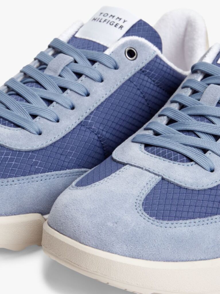 Blue Retro Mixed Texture Chunky Cleat Trainers  Men