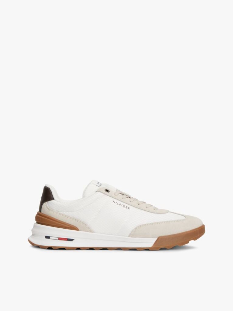 Beige Retro Mixed Texture Chunky Cleat Trainers  Men