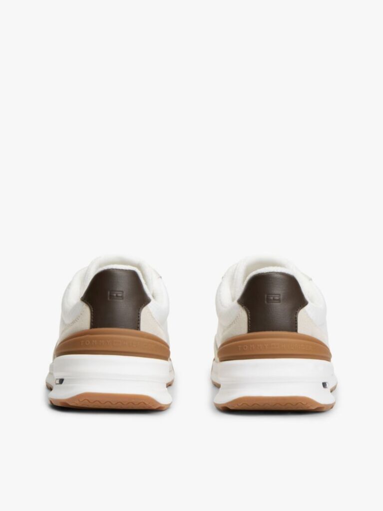 Beige Retro Mixed Texture Chunky Cleat Trainers  Men