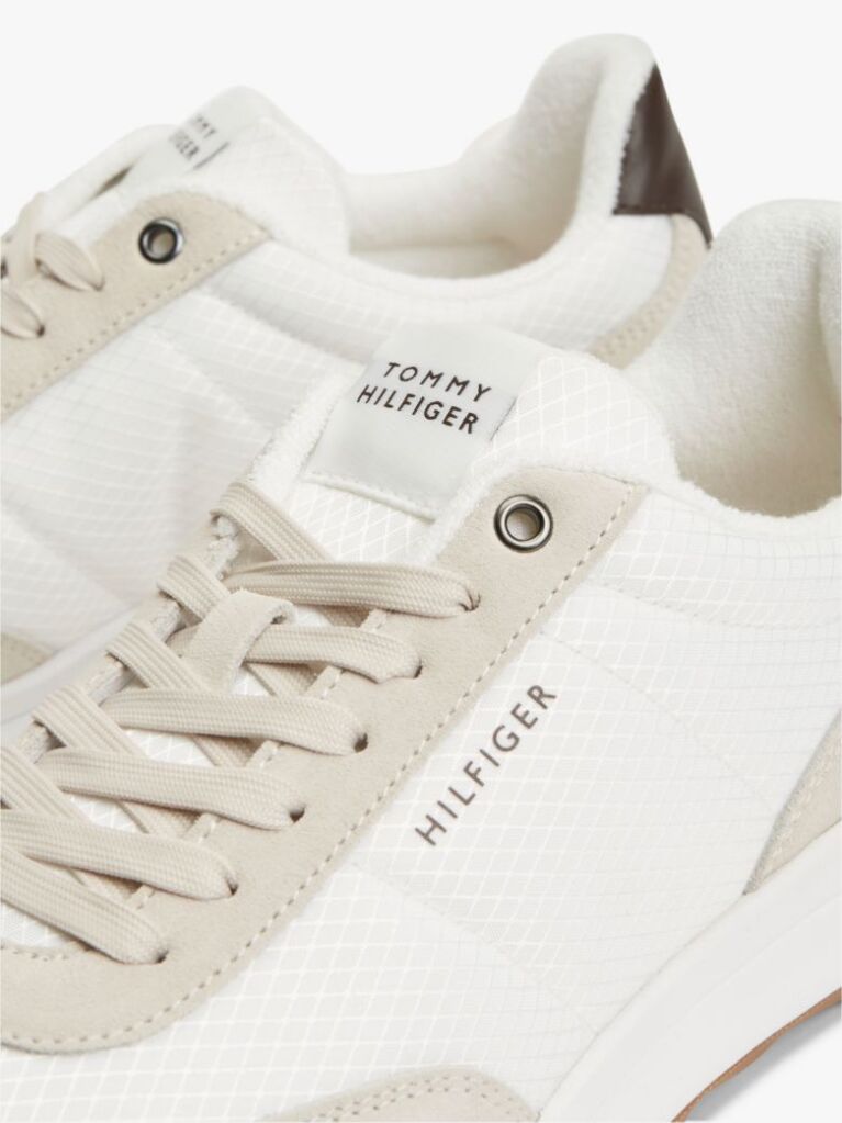 Beige Retro Mixed Texture Chunky Cleat Trainers  Men