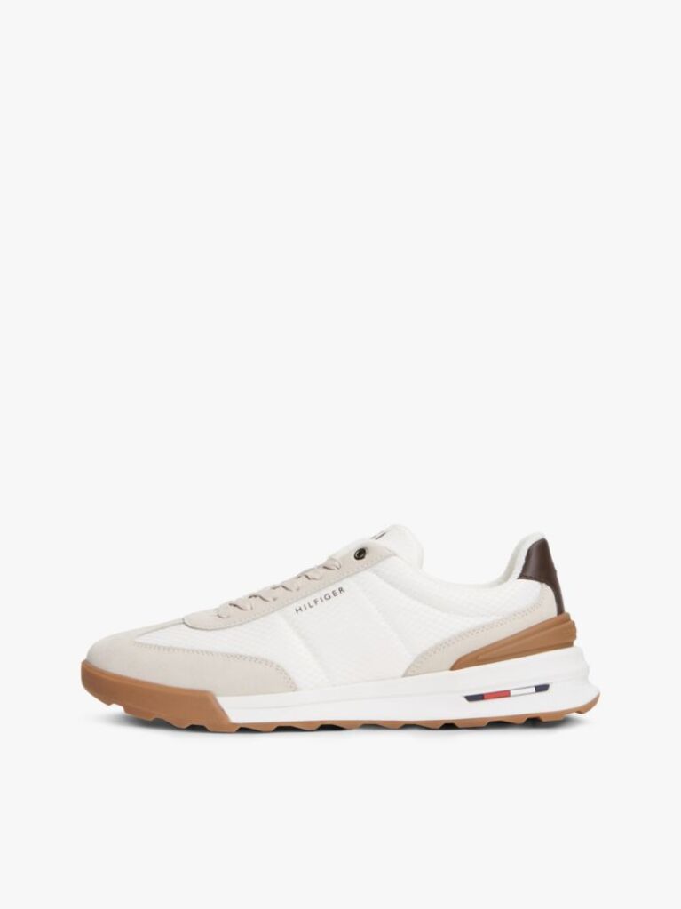 Beige Retro Mixed Texture Chunky Cleat Trainers  Men