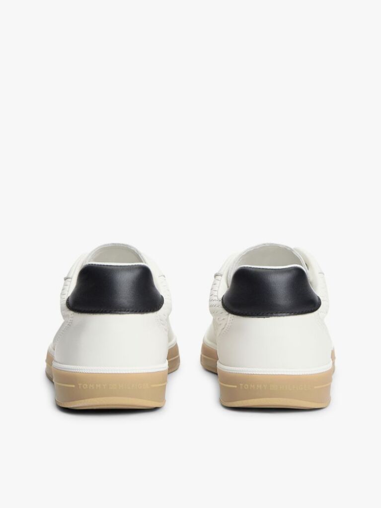 Άσπρο Δερμάτινα Sneakers Με Cutout Σχέδιο  Άνδρες