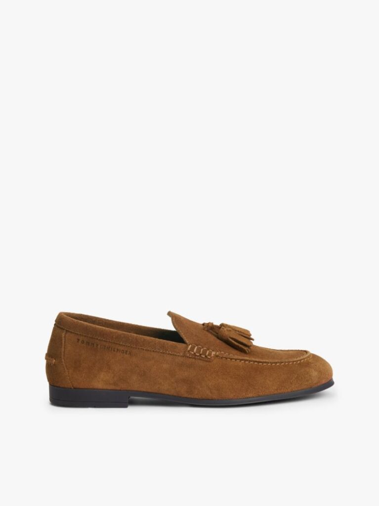Καφέ Σουέτ Loafers Με Λογότυπο Και Tassel  Άνδρες