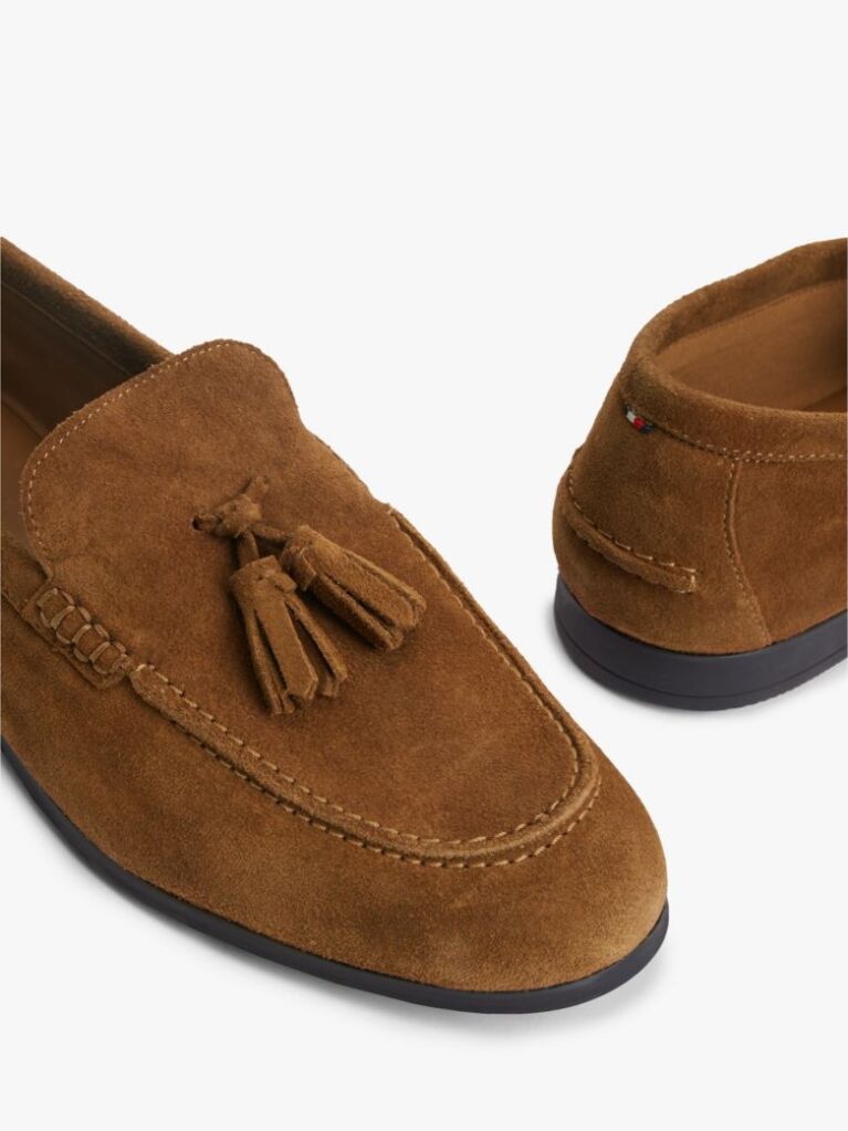 Καφέ Σουέτ Loafers Με Λογότυπο Και Tassel  Άνδρες