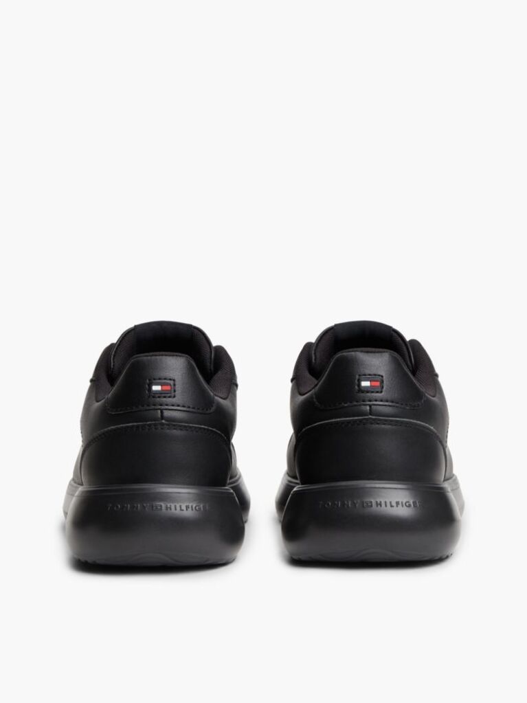 Black Chunky Leather Sneakers  Men