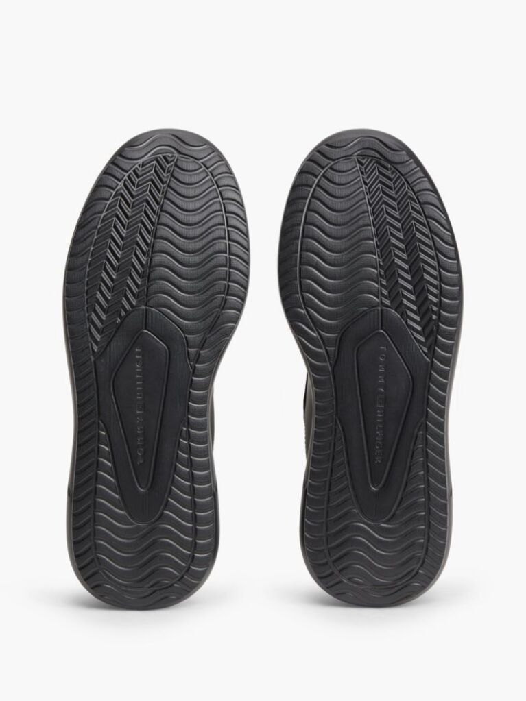 Black Chunky Leather Sneakers  Men