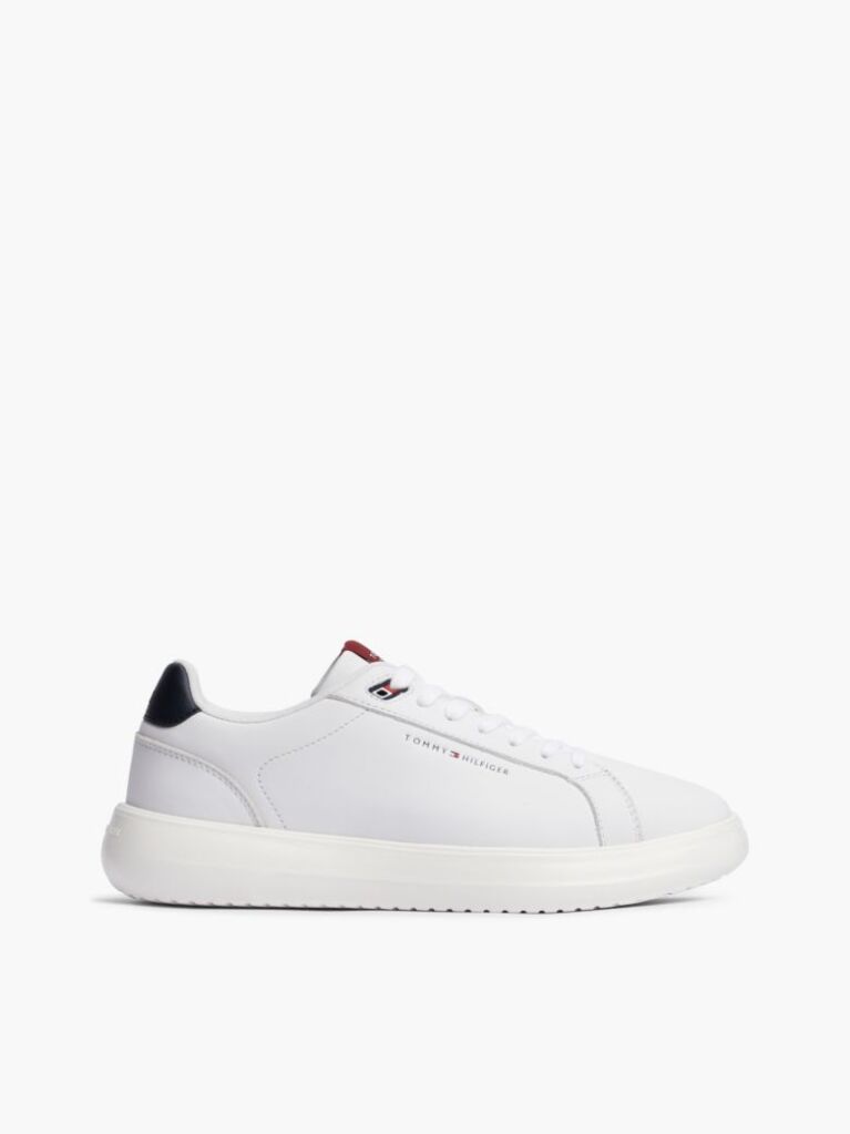 White Chunky Leather Sneakers  Men