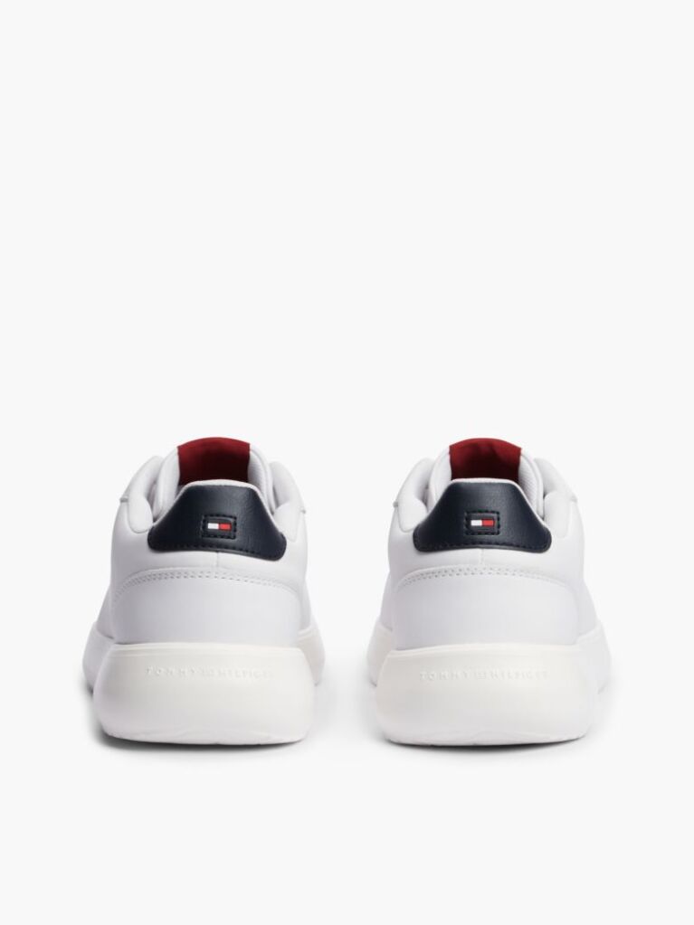 White Chunky Leather Sneakers  Men