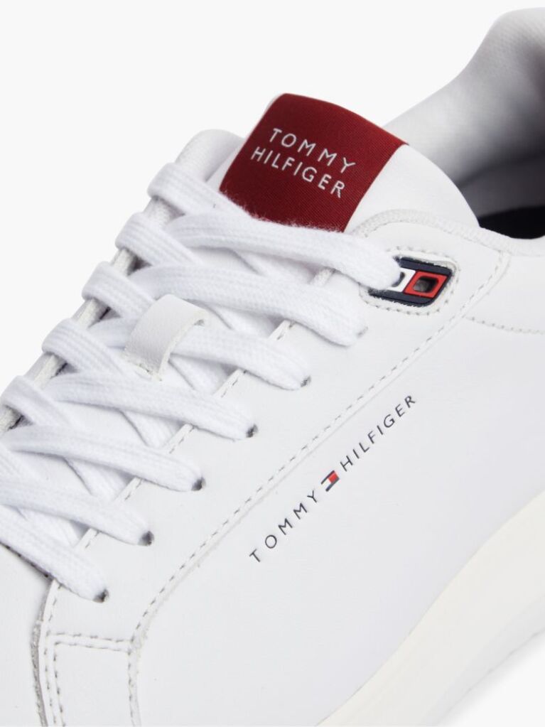 White Chunky Leather Sneakers  Men