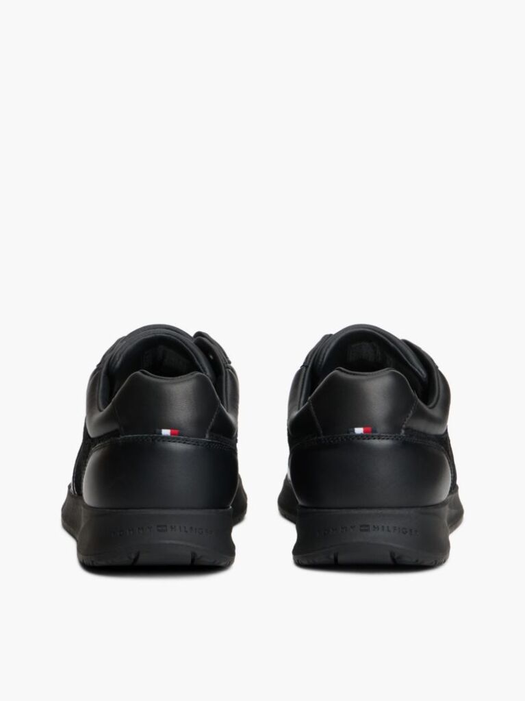 Black TH Monogram Leather Runner Sneakers  Men