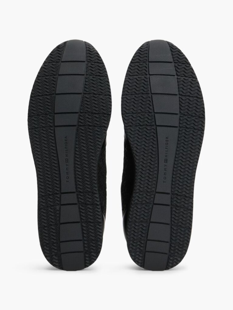 Black TH Monogram Leather Runner Sneakers  Men