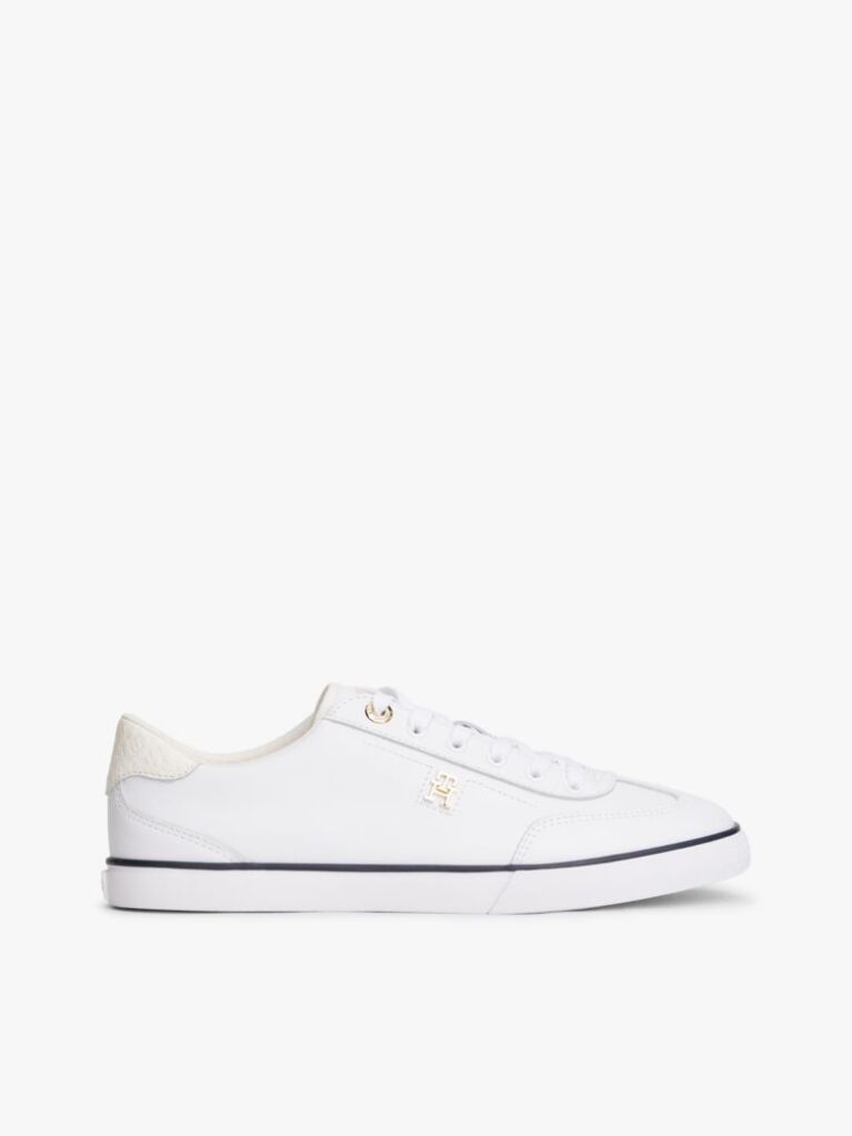 Άσπρο Δερμάτινα Δετά Sneakers Με Μονόγραμμα  Γυναίκες