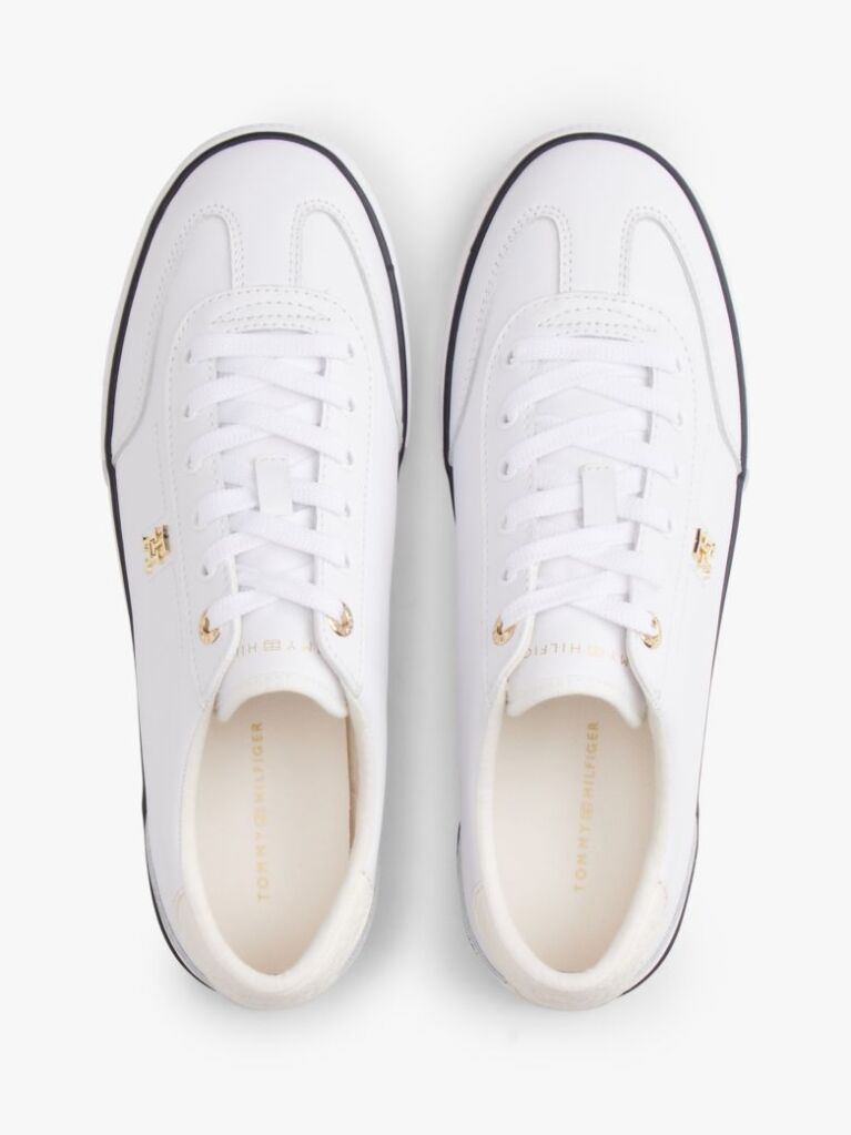 Άσπρο Δερμάτινα Δετά Sneakers Με Μονόγραμμα  Γυναίκες