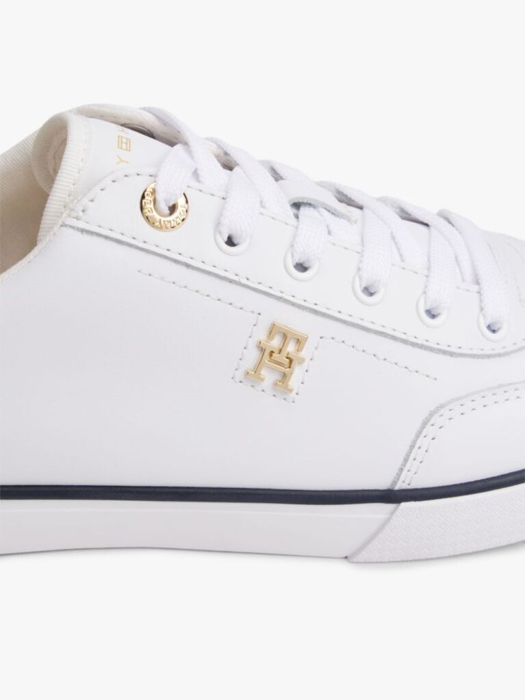 Άσπρο Δερμάτινα Δετά Sneakers Με Μονόγραμμα  Γυναίκες