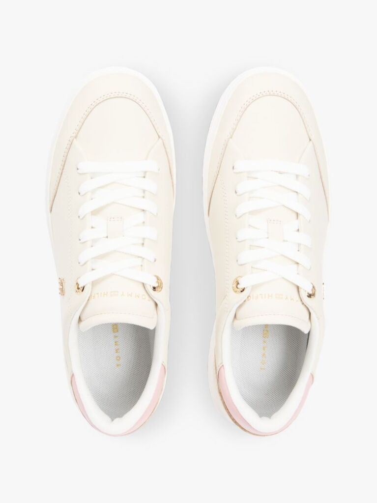Beige Leather TH Monogram Cupsole Trainers  Women