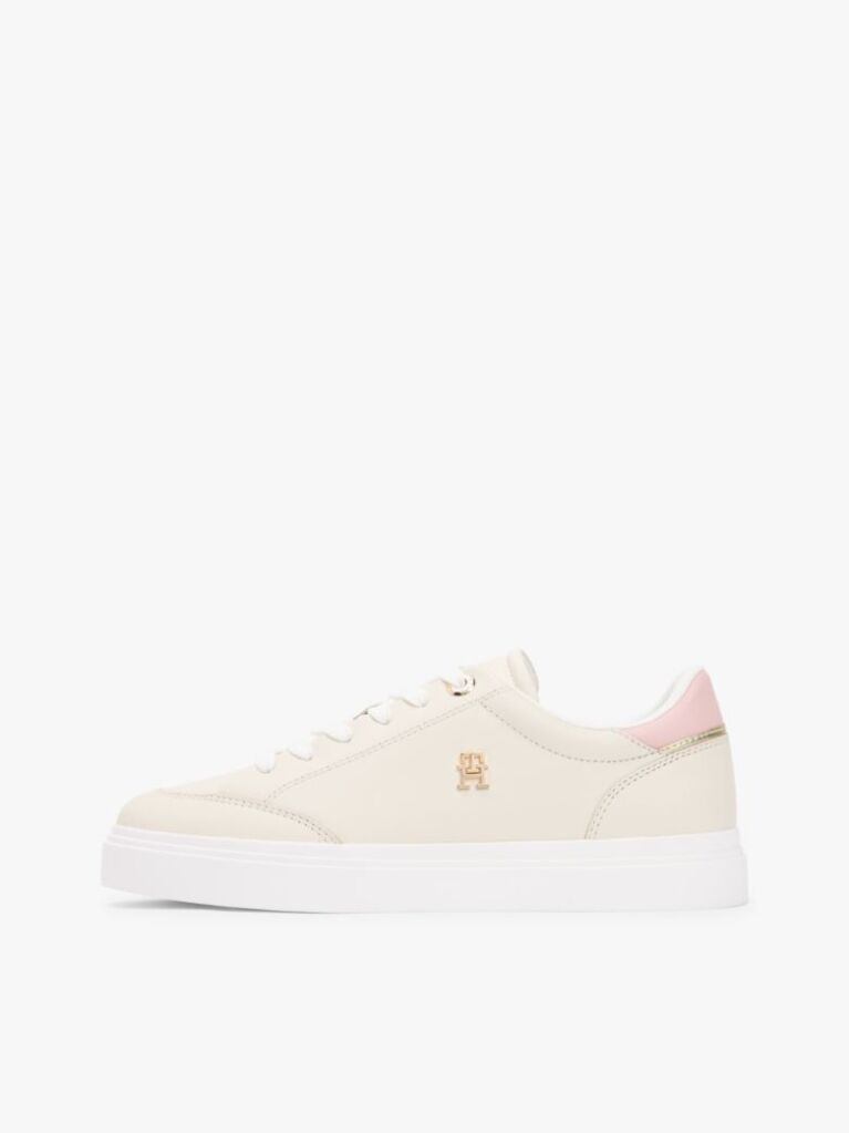 Beige Leather TH Monogram Cupsole Trainers  Women