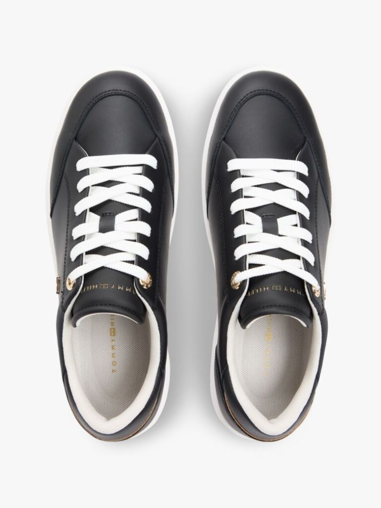 Μαύρο Δερμάτινα Sneakers Με Μονόγραμμα TH  Γυναίκες