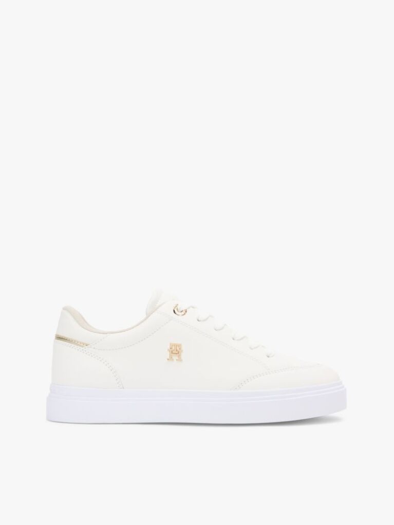 White Leather TH Monogram Cupsole Trainers  Women
