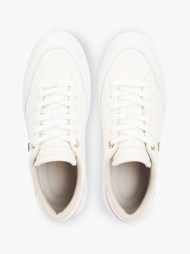 White Leather TH Monogram Cupsole Trainers  Women