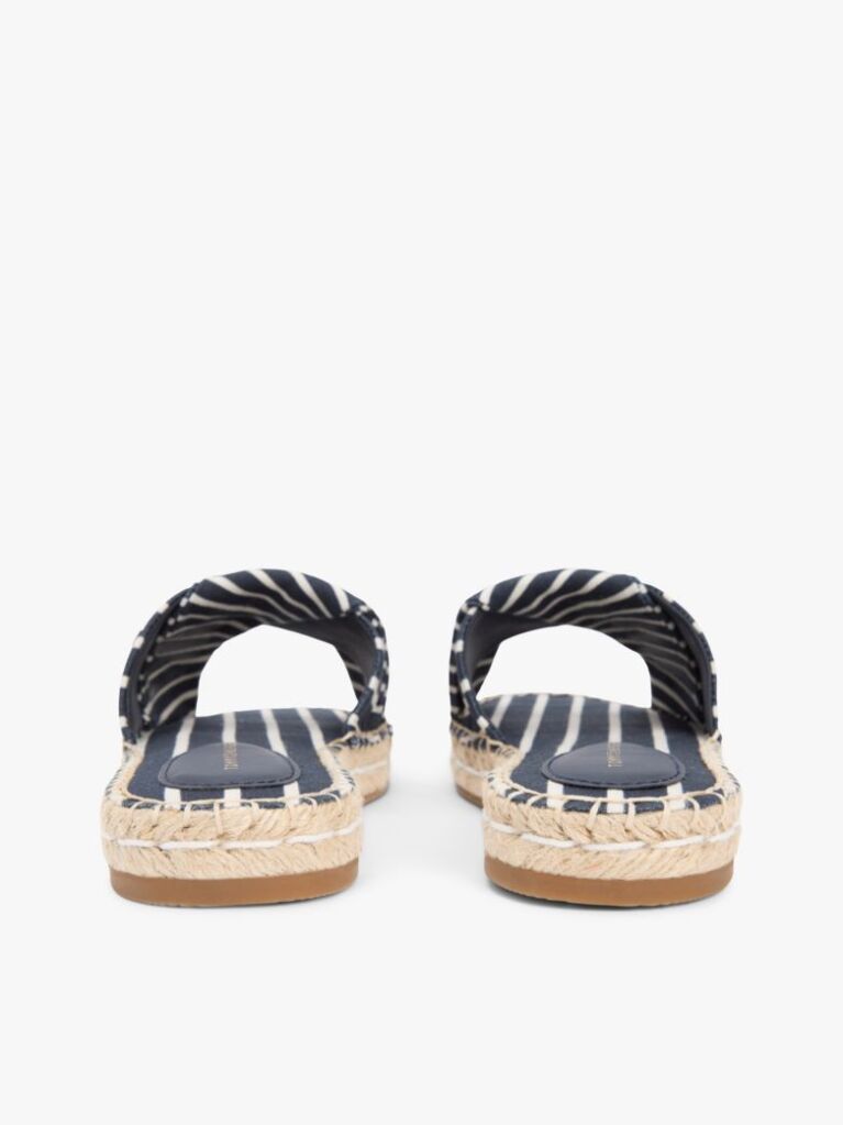 Blue Canvas TH Monogram Stripe Espadrille Mules  Women