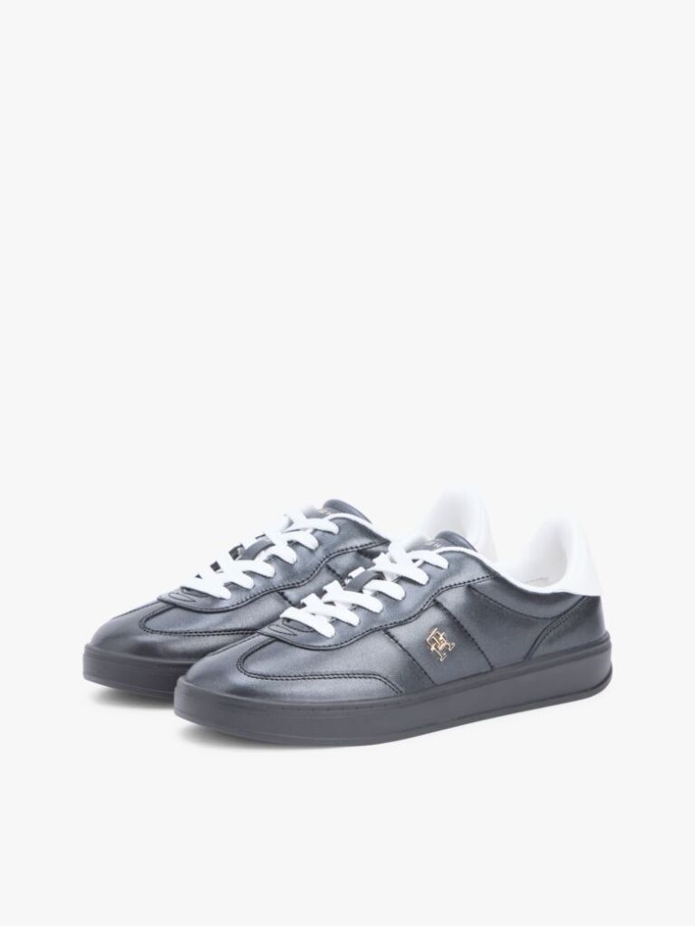 Μαύρο Δερμάτινα Sneakers Με Μονόγραμμα TH  Γυναίκες