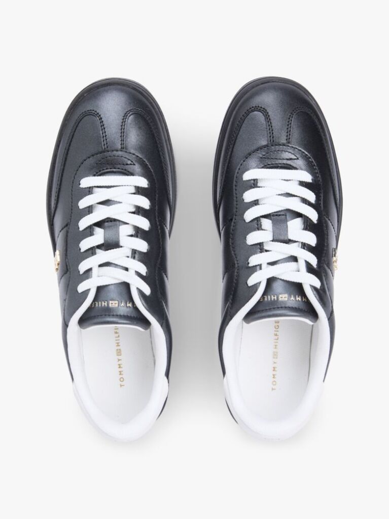Μαύρο Δερμάτινα Sneakers Με Μονόγραμμα TH  Γυναίκες