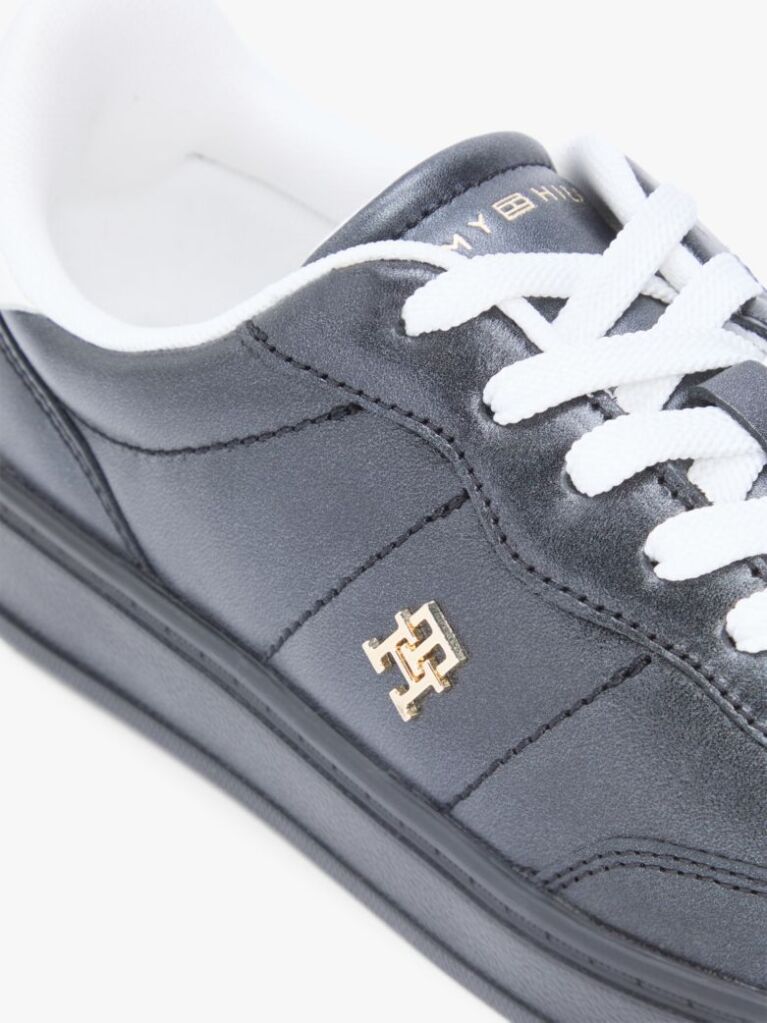 Μαύρο Δερμάτινα Sneakers Με Μονόγραμμα TH  Γυναίκες