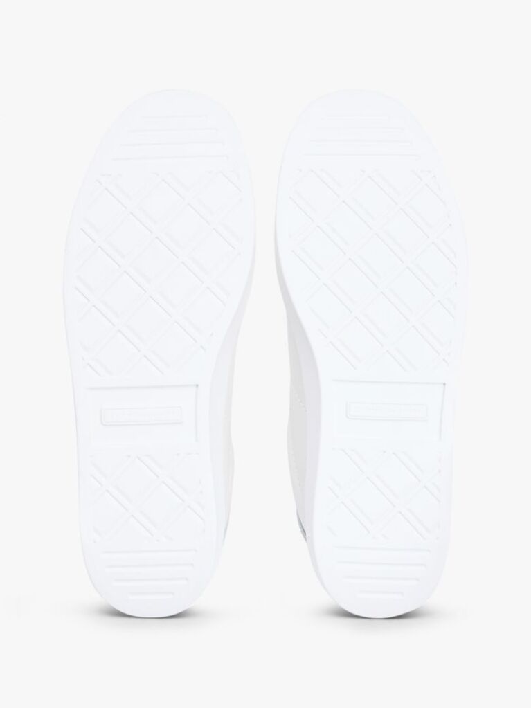 White TH Monogram Metallic Trainers With Leather  Women
