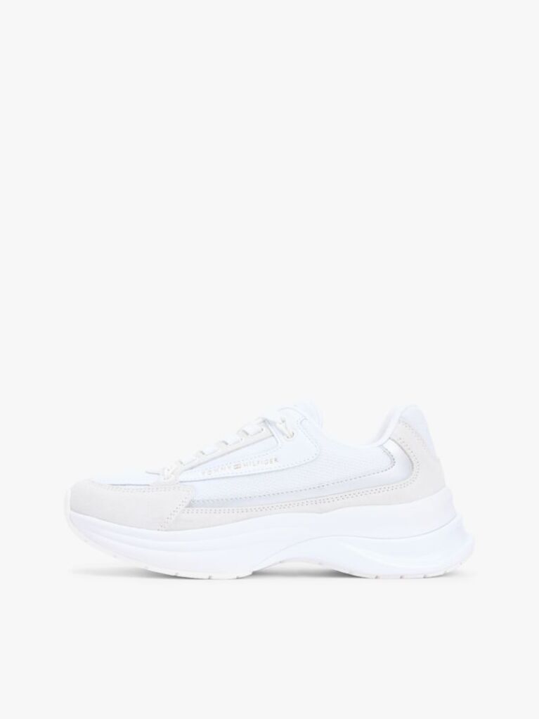 White Suede Chunky Lace-Up Trainers  Women