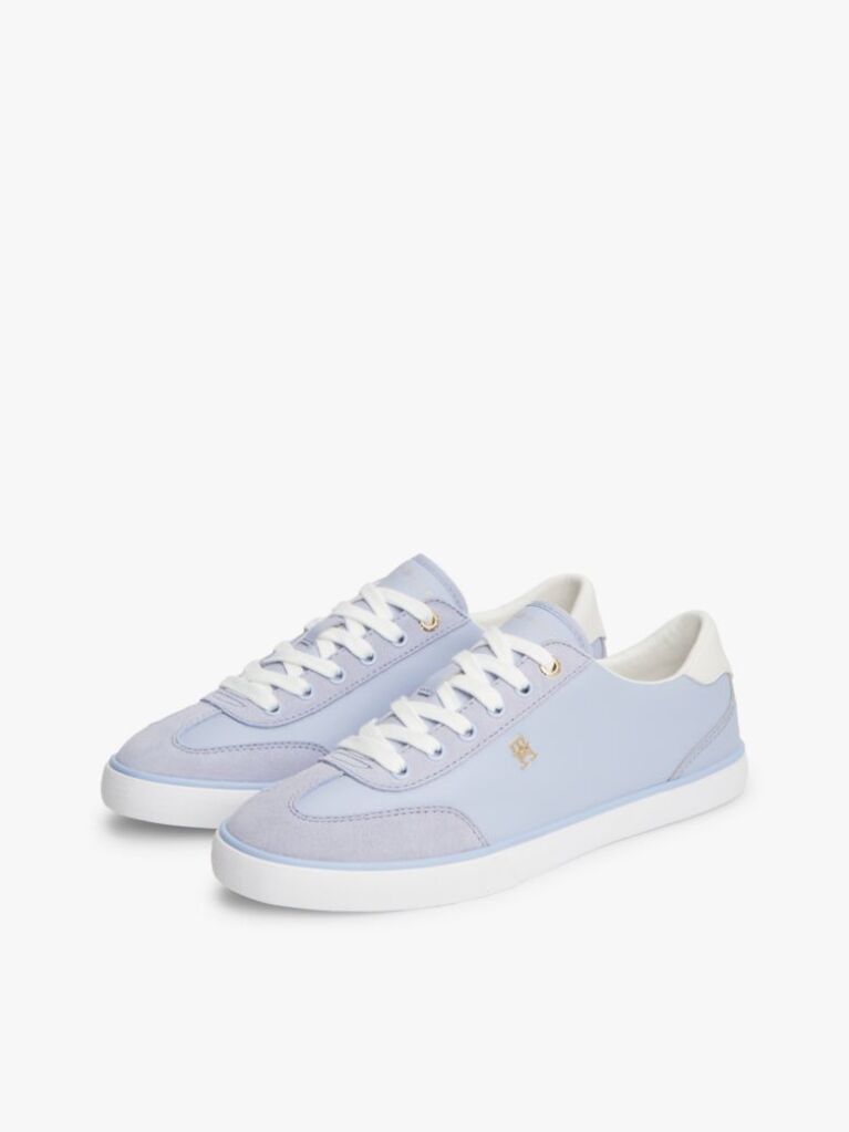 Μπλε Δερμάτινα Sneakers Με Μονόγραμμα TH  Γυναίκες