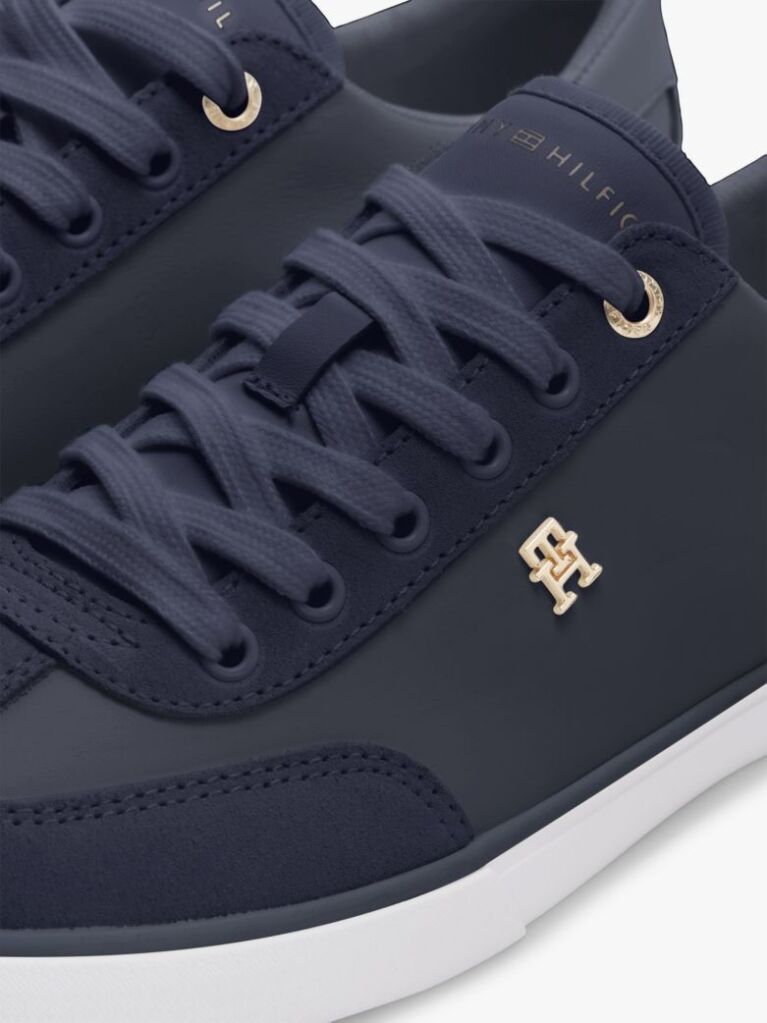 Blue Leather TH Monogram Vulcanised Trainers  Women