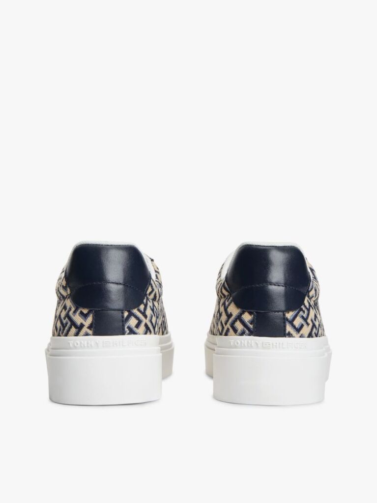 Blue TH Monogram Platform Textile Trainers  Women
