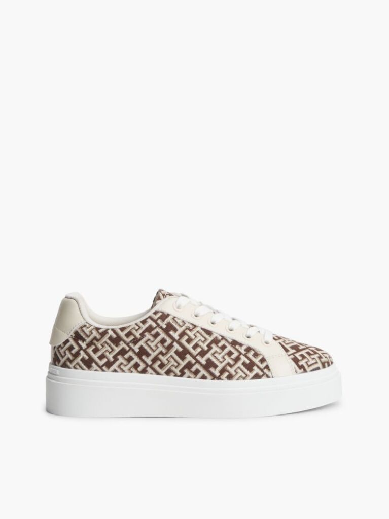 Multi TH Monogram Platform Textile Trainers  Women