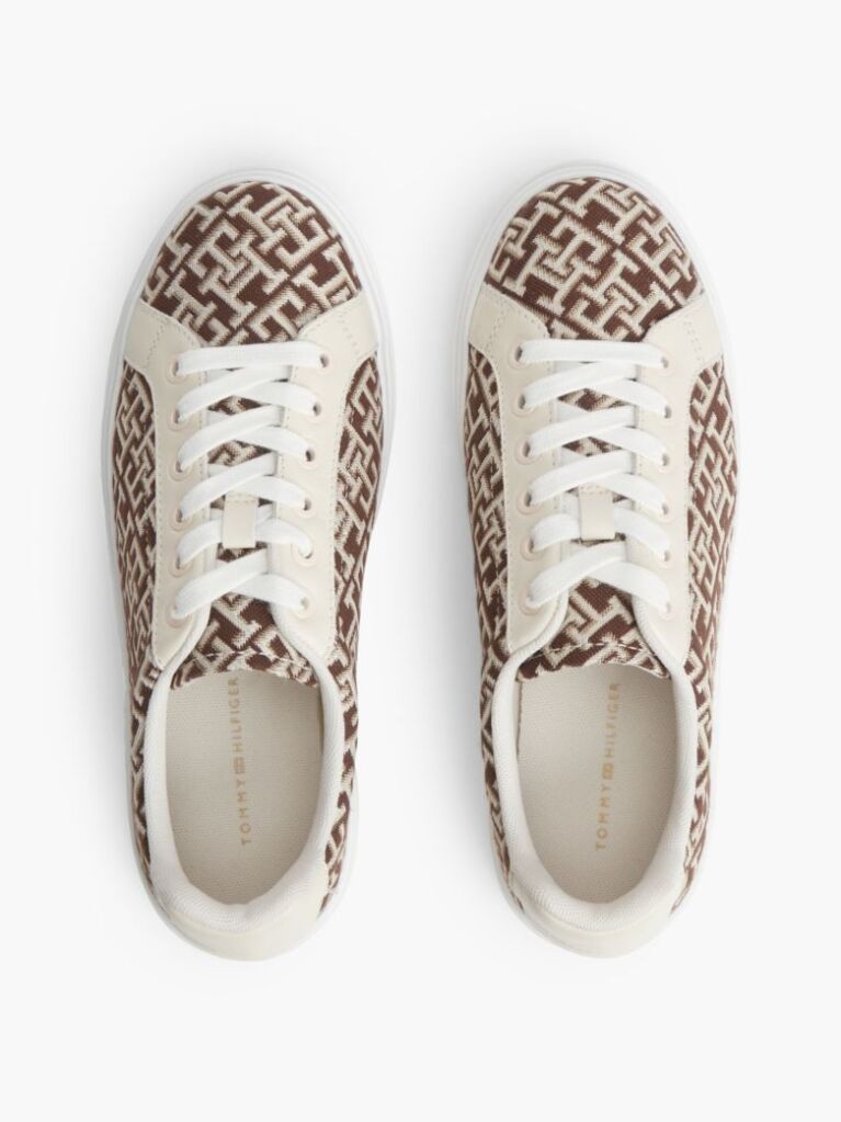 Multi TH Monogram Platform Textile Trainers  Women