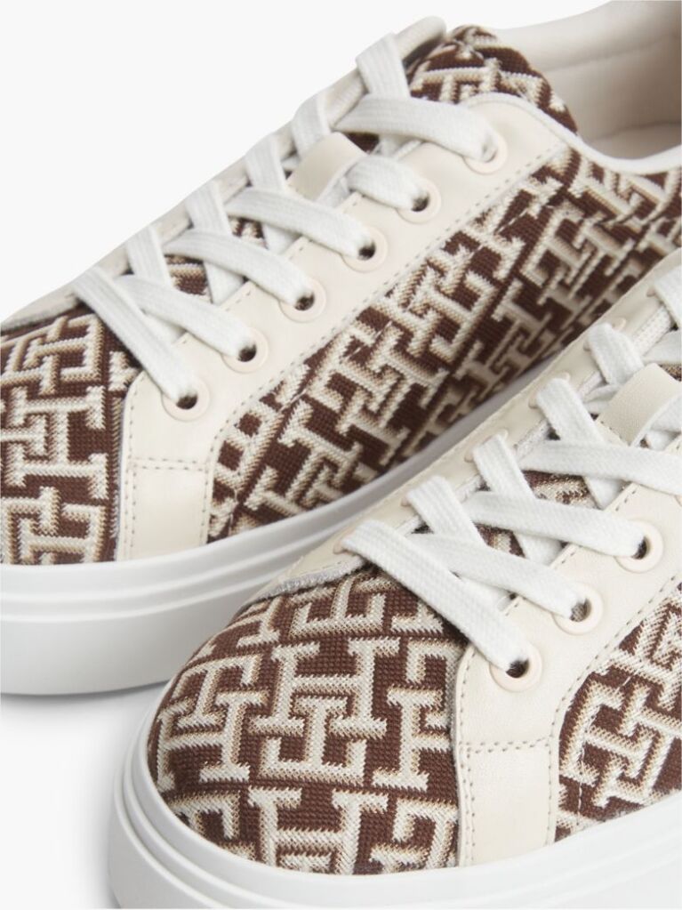 Multi TH Monogram Platform Textile Trainers  Women
