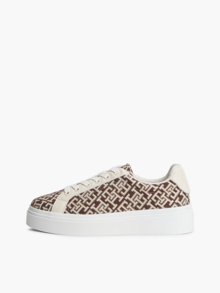 Multi TH Monogram Platform Textile Trainers  Women