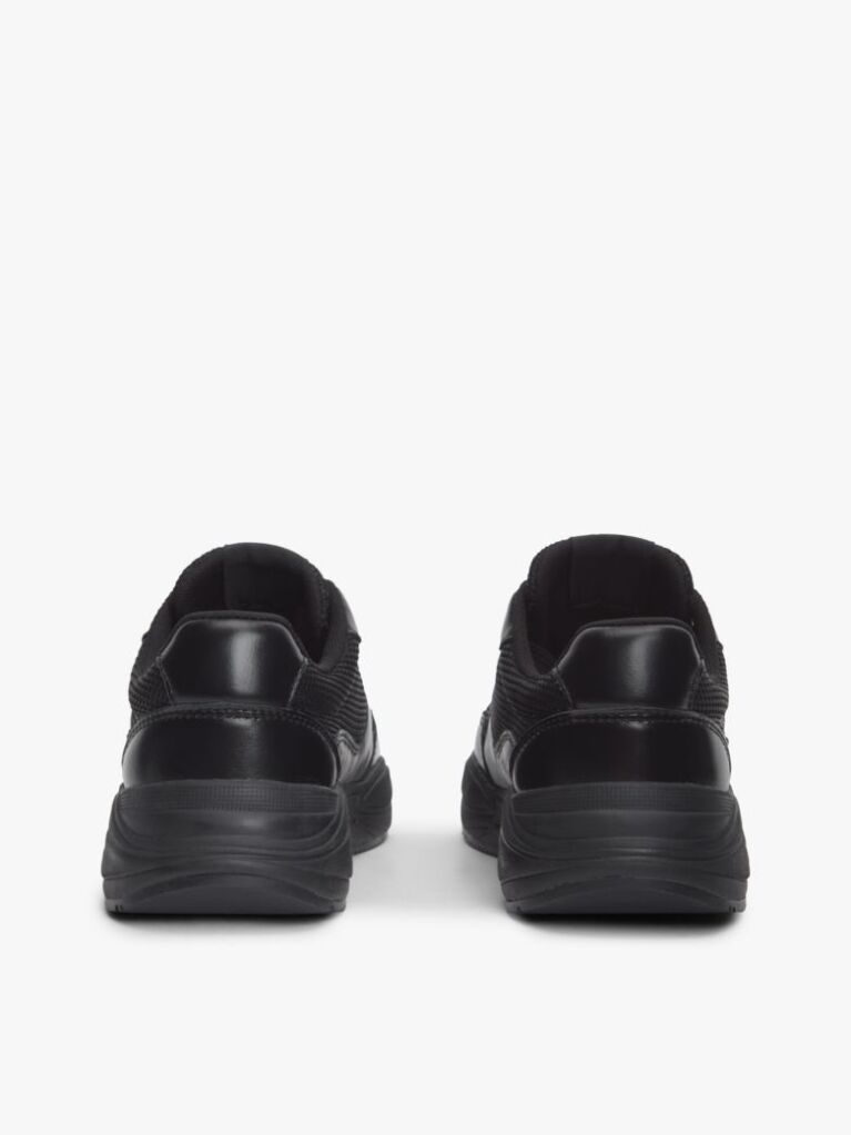 Black TH Monogram Mixed Texture Leather Trainers  Women