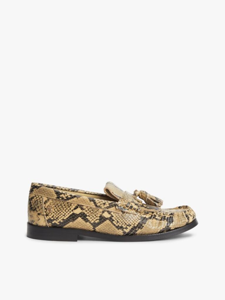 Multi Leather Snake Print Tassel Loafers  Women