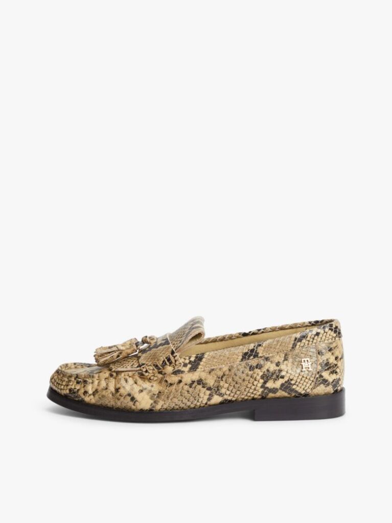 Multi Leather Snake Print Tassel Loafers  Women