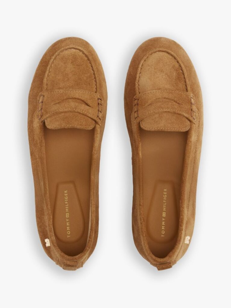 Brown TH Monogram Flexible Suede Loafer Ballerinas  Women