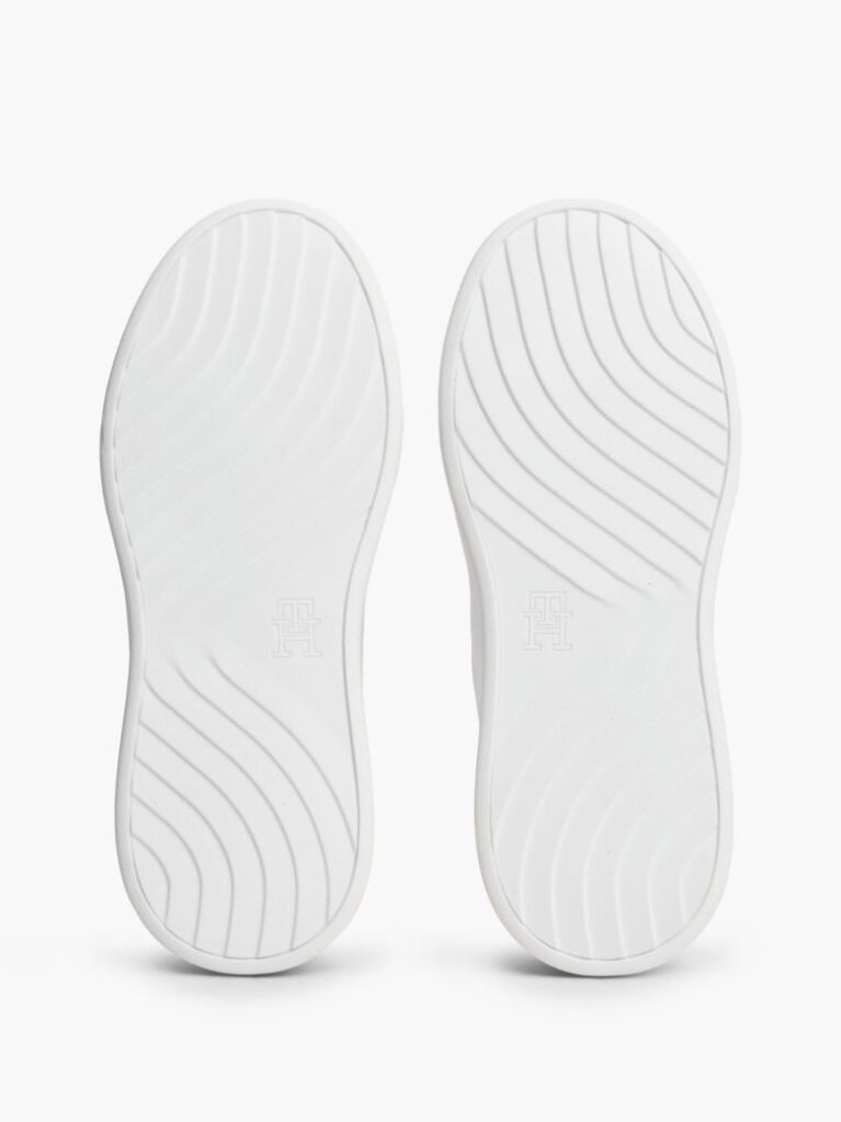 Άσπρο TH Monogram Δερμάτινα Sneakers Με Πλατφόρμα  Γυναίκες