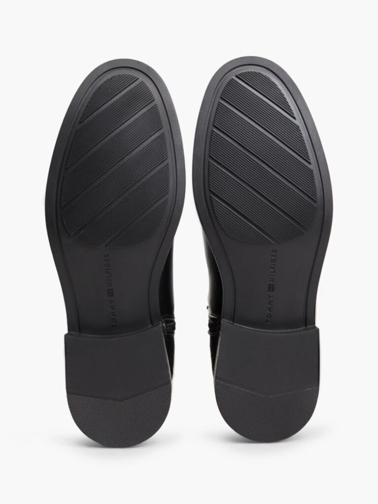Black TH Monogram Embossed Leather Ankle Boots  Women