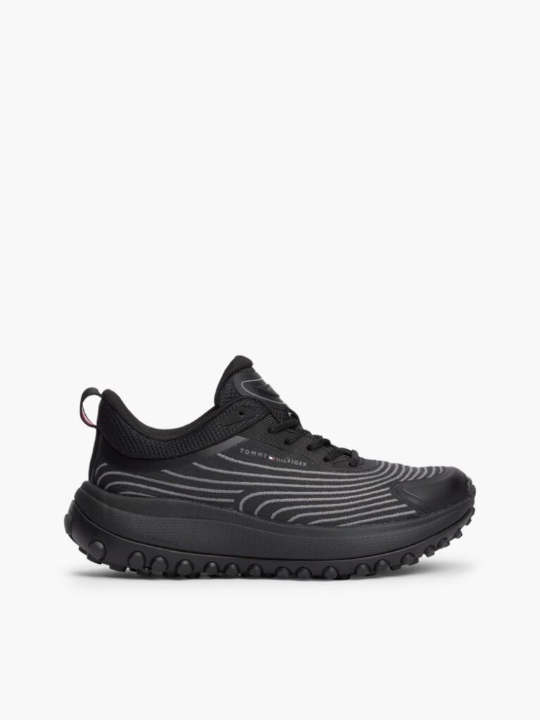 Black Outdoor Jacquard Knit Sneakers  Women