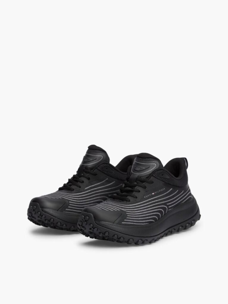 Black Outdoor Jacquard Knit Sneakers  Women