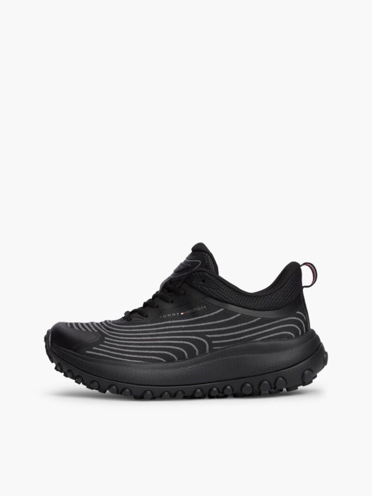 Black Outdoor Jacquard Knit Sneakers  Women